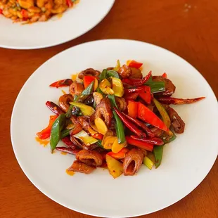 Stir Fried Pork Intestine in Hot &amp; Spicy Taste