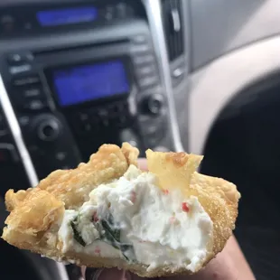 The crab Rangoon is plump full and delicious.