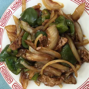 Pepper steak!  Very flavorful.