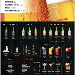 Drink menu