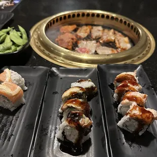 Pork belly and sushi!