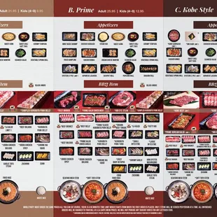 AYCE Menu