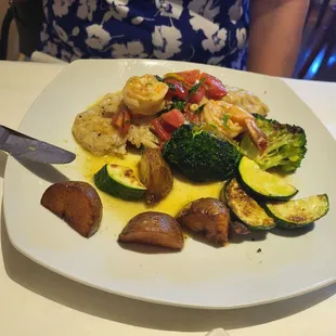 Fish of the day with prawns