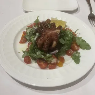 Baby octopus with nice salads