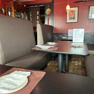 Across the dining area