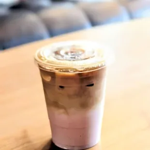 Strawberry Fields latte. Bold espresso with a super nostalgic sweetness.