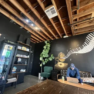 waiting for drinks on the bench