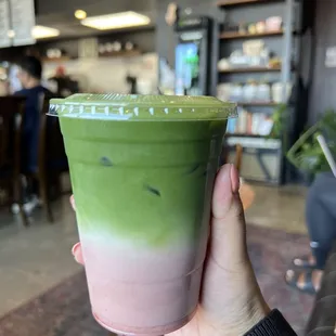 Strawberry Matcha Iced Latte