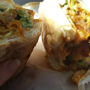 8" cajun shrimp (no chicken).  So delicious.  Very filling!  The bread is nice and crusty too.