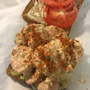 Shrimp salad sandwich