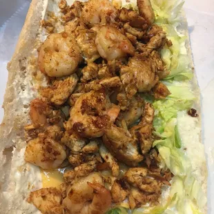 Shrimp Cajun chicken cheesesteak "another 895 original"