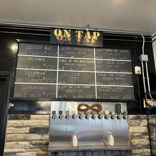 a menu on the wall