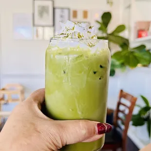 Matcha lavender latte