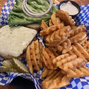 The 8th St., Burger with waffle fries