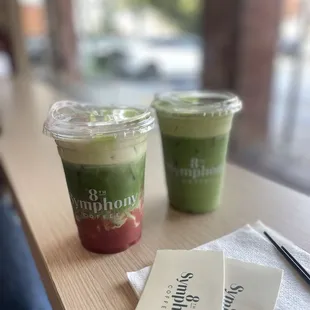 strawberry matcha and double matcha !