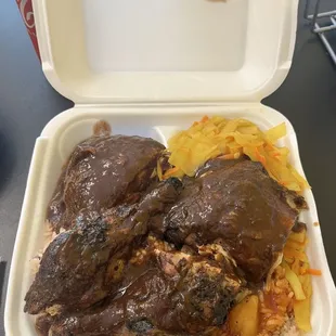 Large jerk chicken plate