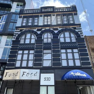 the front of the building