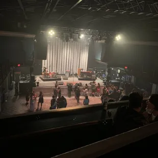 After the show - view from the second row of barstool seats near the bar on the upper level