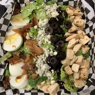 Kim's Cobb Salad (note- salad no longer includes avocado) Still so delicious!!! Even as a takeout order