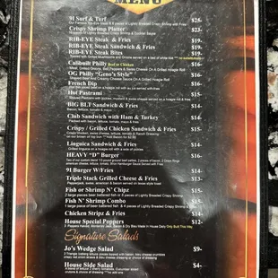 menu