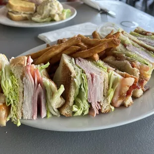 Club sandwich with Turkey and Ham