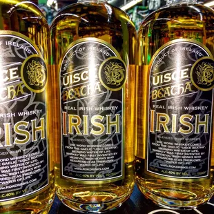 three bottles of irish whiskey