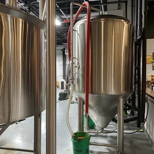 the inside of a brewery