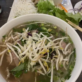 Pho rare steak and brisket