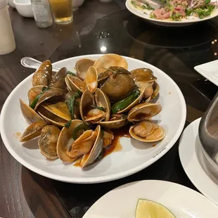 Clams in basil sauce