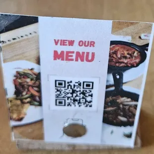 Scan with smartphone for menu