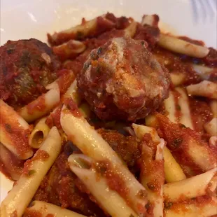 Penne &amp; meatballs