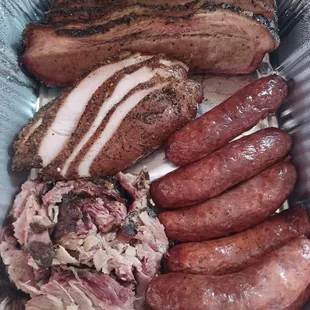 a variety of meats