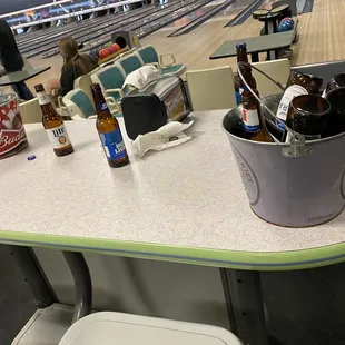 Understaffed, no extra help to clean the lane space you rent.. everything just piles up each hour..