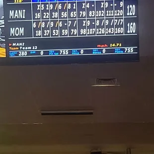 Up to date scoreboard and mom beating kid
