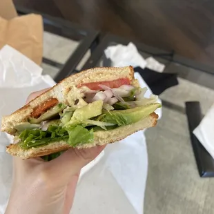 Babylonia Sandwich (veggies with hummus and cheese). Super simple but the ingredients are fresh so makes it tasty.