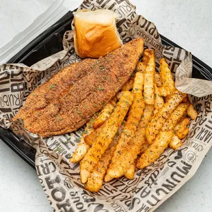 1 pc catfish lunch combo