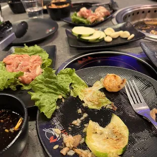 a table full of food