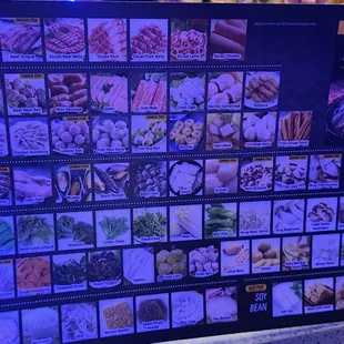 Hot pot menu