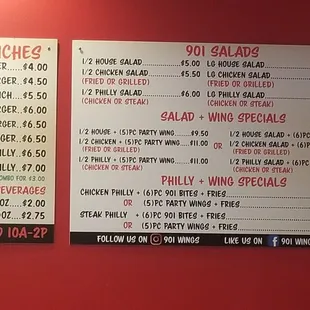 menu
