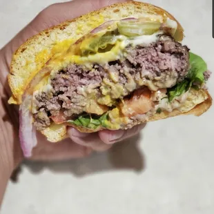 Inside look of Classic; nice thick patty