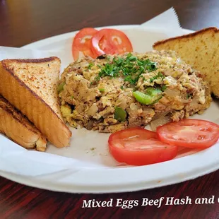 Mixed Eggs Beef Hash &amp; Onion ~ delicious ~