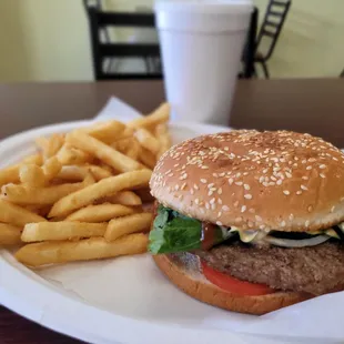 Burger ($3.99): add Seasoned Fries &amp; Soda for $2 more