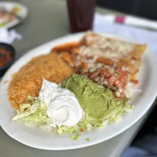 a plate of mexican food