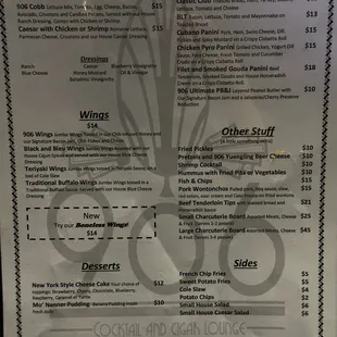 Food menu