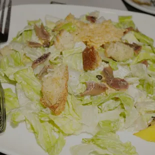 Caesar salad with anchovies