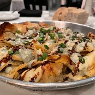 Blue cheese baked chip appetizer