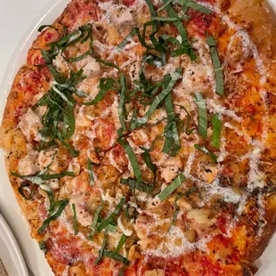 Special chicken alfredo pizza