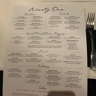 91 menu.