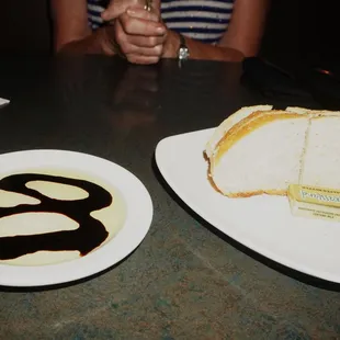 Fresh bread with olive oil and balsamic