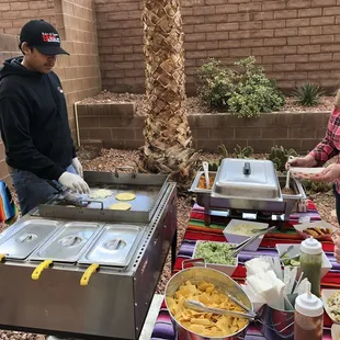 Layout with their grill and sides